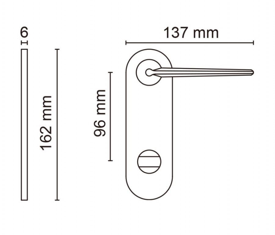Cono на широкой планке полированный хром