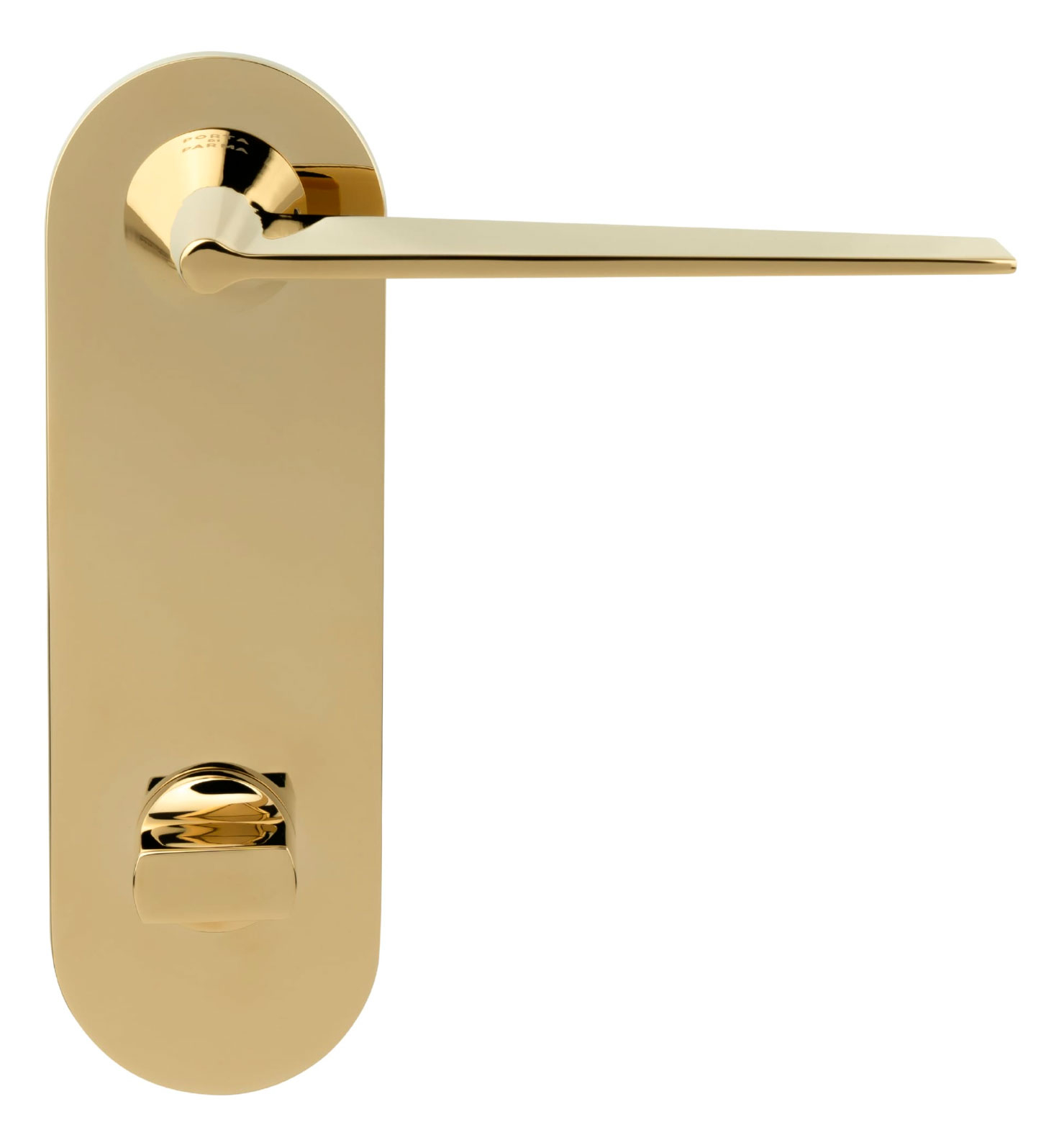 дверные ручки  Porta di Parma Cono на широкой планке полированное золото