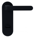 	дверные ручки 	Porta di Parma Fedra на широкой планке чёрная