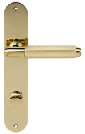 	дверные ручки 	Porta di Parma Exa Zig на планке полированное золото
