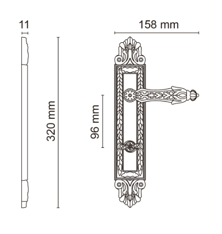 Arcadia на планке полированное золото